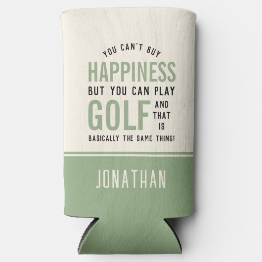 ゴルフはハピネスおもしろいゴルフ愛好家ギフト スリム缶クーラー (正面)