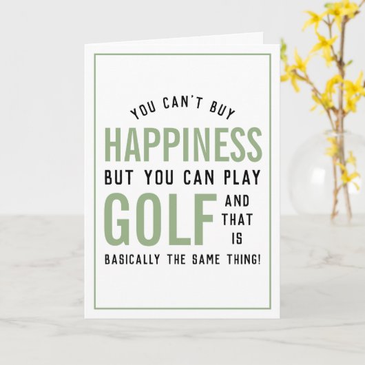 ゴルフはハピネスおもしろいゴルフ愛好家 カード (黄色い花)