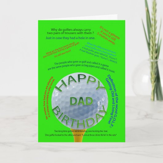 ゴルフはバースデー・カードパパのための冗談を言います カード (正面)