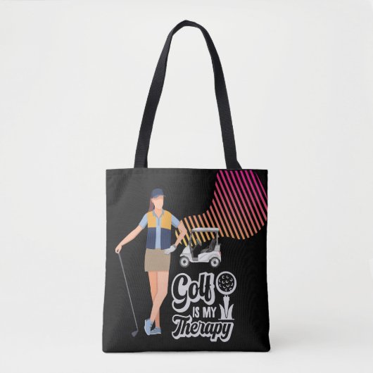 ゴルフはレディーゴルファーのトートバッグのための私のセラピーである トートバッグ (正面)
