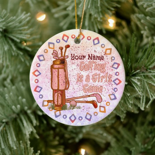 ゴルフは女の子ゲームゴルフオーナメント セラミックオーナメント (ツリー)