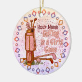 ゴルフは女の子ゲームゴルフオーナメント セラミックオーナメント (左)