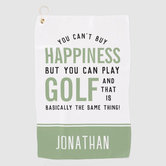 ゴルフは幸せおもしろいゴルフ愛好家の贈り物 ゴルフタオル (正面)