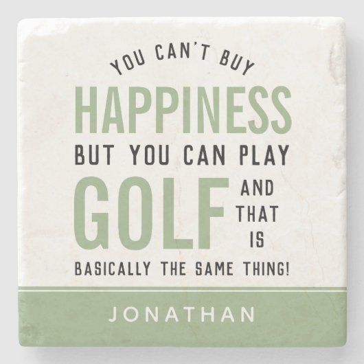 ゴルフは幸せおもしろいゴルフ愛好家の贈り物 ストーンコースター (正面)