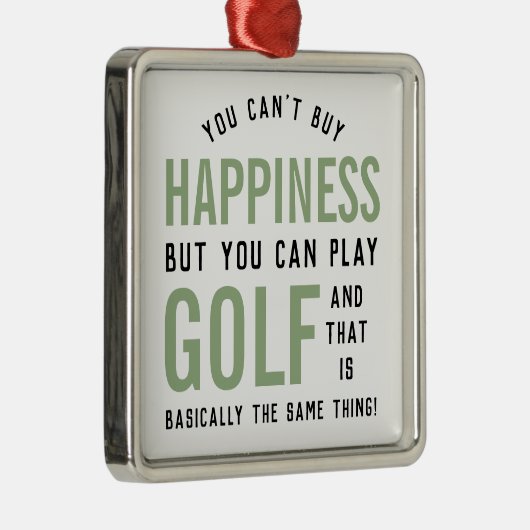 ゴルフは幸せおもしろいゴルフ愛好家の贈り物 メタルオーナメント (右)