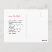 ゴルフは日付を保存Breast Cancer認識度ピンク ポストカード (裏面)