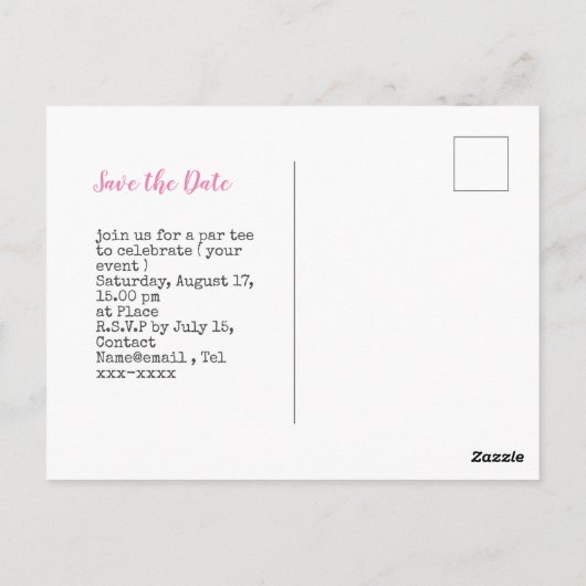 ゴルフは日付を保存Breast Cancer認識度ピンク ポストカード (裏面)