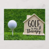 ゴルフは私のセラピーでゴルファーのスローガンおもしろいだ ポストカード (正面)