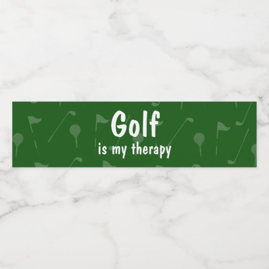 ゴルフは私のセラピーでゴルフボールをグリーン水に乗せる ペットボトルラベル (シングルラベル)