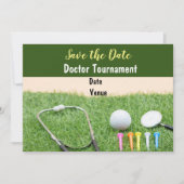 ゴルフは私のセラピーゴルフボールと聴診器です 招待状 (正面)