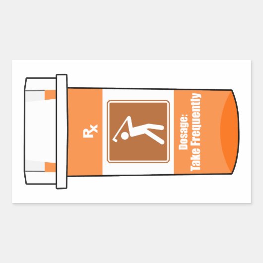 ゴルフは私の薬 長方形シール (正面)