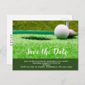 ゴルフは、1つの中にゴルフのボールのパッティングホールを保存する ポストカード (正面/裏面)