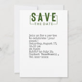 ゴルフは、1つの中にゴルフのボールのパッティングホールを保存する 招待状 (裏面)