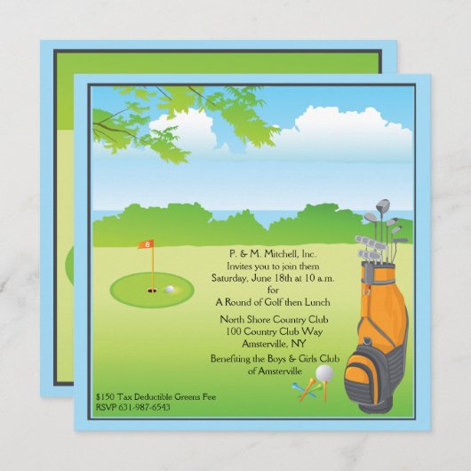 ゴルフへの愛の招待状 招待状 (正面/裏面)