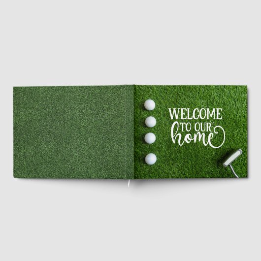 ゴルフへようこそ私たちのホームゴルファーに緑の草 ゲストブック (全面)