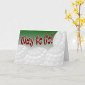 ゴルフへ!おめでとう!素晴らし! カード (黄色い花)