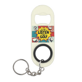 ゴルフもしギフトを聞話せ キーホルダー栓抜き