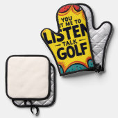 ゴルフもしギフトを聞話せ 鍋つかみ&鍋敷きセット (正面/裏面)