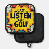 ゴルフもしギフトを聞話せ 鍋敷き (正面/裏面)