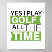 ゴルフやる気を起こさせる恋人引用文ことわざ ポスター (正面)