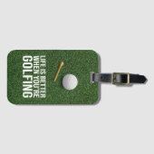 ゴルフをしているとゴルファーの方が良い ラゲッジタグ (正面横)