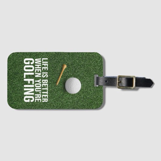 ゴルフをしているとゴルファーの方が良い ラゲッジタグ (正面横)