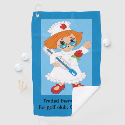 ゴルフをすることを愛する退職したなナースのためのおもしろい ゴルフタオル (インサイチュ)