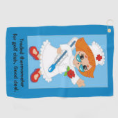 ゴルフをすることを愛する退職したなナースのためのおもしろい ゴルフタオル (横)