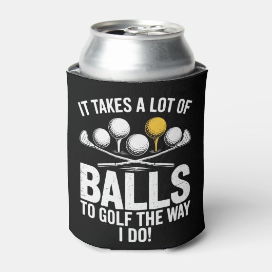 ゴルフをするにはたくさんのボールが必要 Funny Golf ゴルフ 缶クーラー (缶正面)