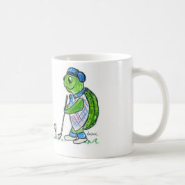 ゴルフをするカメのコーヒー・マグ コーヒーマグカップ