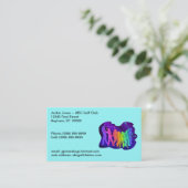 ゴルフをするゴルフゴルファーの接触の名刺カード 名刺 (スタンド正面)