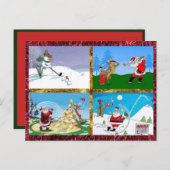 ゴルフをするサンタのポストカード ポストカード (正面/裏面)