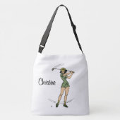 ゴルフをするパーソナル・レディ・ゴルファーのためのウォームアップ クロスボディバッグ (裏面)