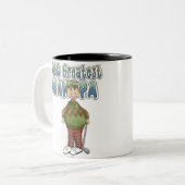 ゴルフをする世界ですばらしい祖父 ツートーンマグカップ (正面左)