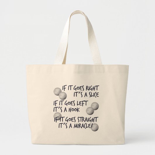 ゴルフをする奇跡 ラージトートバッグ (正面)