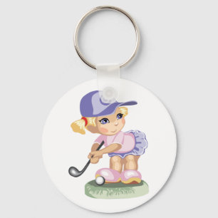 ゴルフをする女の子Keychain キーホルダー