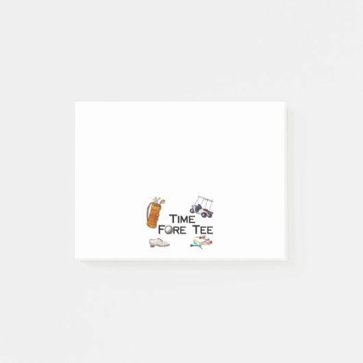 ゴルフをする時間の前部のティー ポストイット (正面)