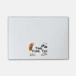 ゴルフをする時間の前部のティー ポストイット