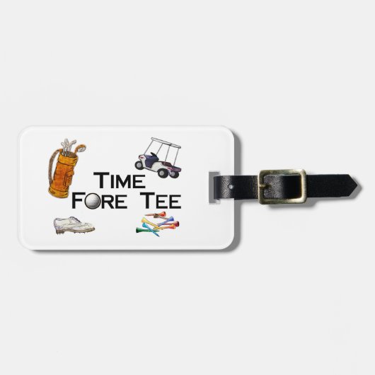 ゴルフをする時間の前部のティー ラゲッジタグ (正面横)