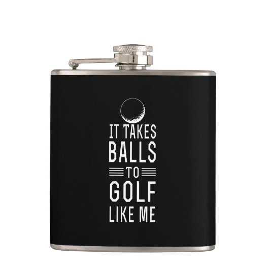 ゴルフをする球 フラスク (正面)