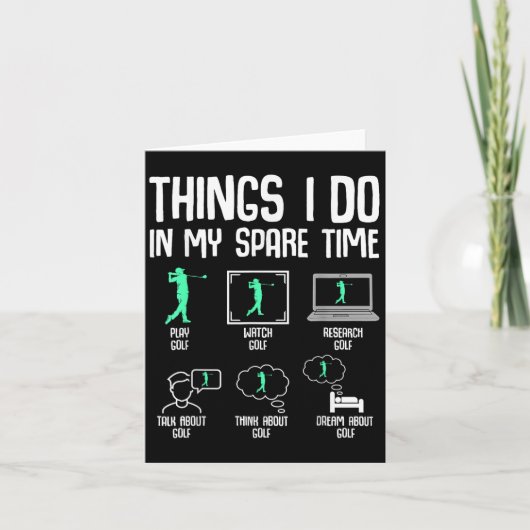 ゴルフをする私の暇な時間 ゴルファーの子供たち 男の子 カード (正面)