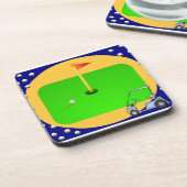 ゴルフをする緑 コースター (左側)