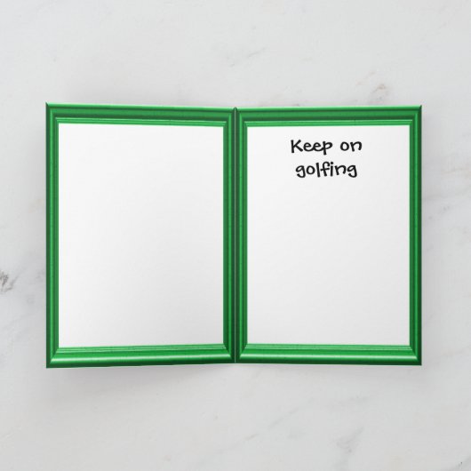 ゴルフをする誕生日カード、女性ゴルファー カード (内部)