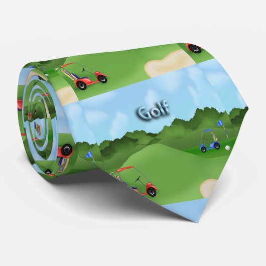ゴルフをする首のタイ ネクタイ (ロール)