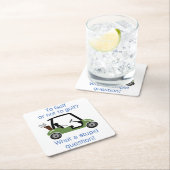 ゴルフをする スクエアペーパーコースター (インサイチュ)