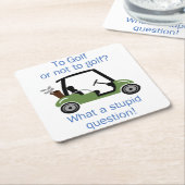 ゴルフをする スクエアペーパーコースター (アングル)