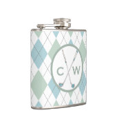 ゴルフをテーマにしたアーガイルモノグラパーソナライズされたム フラスク (右)