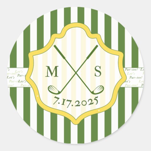 ゴルフをテーマにしたカスタムクレストステッカー ラウンドシール (正面)