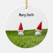 ゴルフをテーマにしたクリスマスギフトをゴルファーのために セラミックオーナメント (正面)