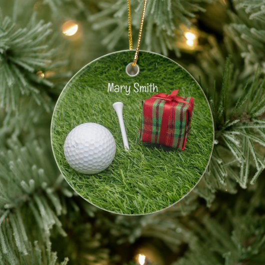 ゴルフをテーマにしたクリスマスギフトをゴルファーのために セラミックオーナメント (ツリー)